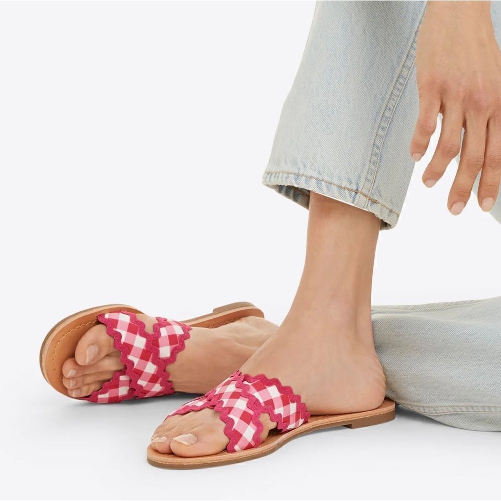 New Draper James Piper Ric Rac flats sandals. Size 7